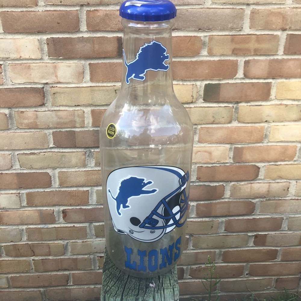 Vintage large 20” Detroit Lions bottle bank